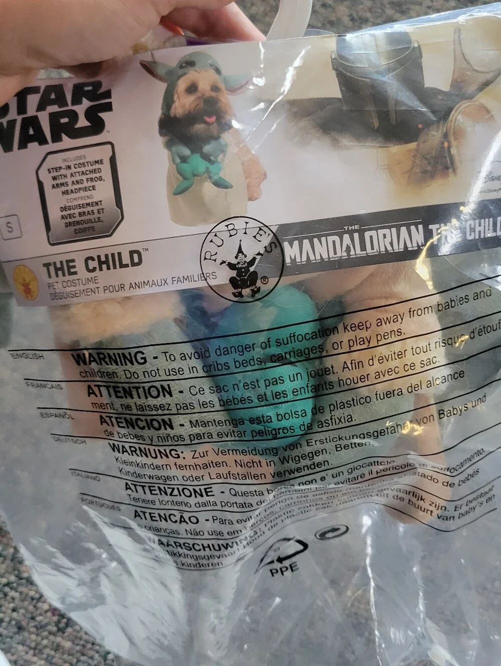 Rubie's Star Wars The Mandalorian The Child Pet Costume, Small